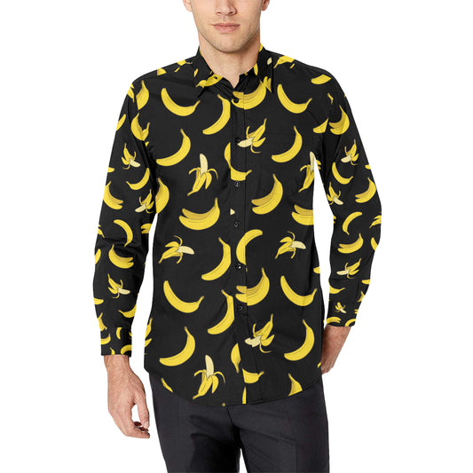 Banana Pattern Print Design BA05 Men's Long Sleeve Shirt