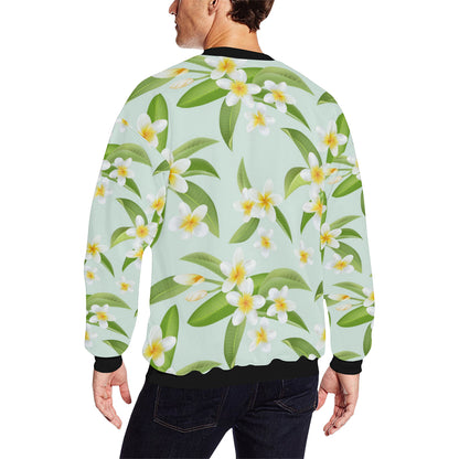 Yellow Plumeria Pattern Print Design PM024 Men Long Sleeve Sweatshirt
