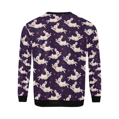 Rabbit Pattern Print Design RB016 Men Long Sleeve Sweatshirt