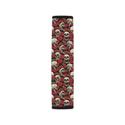 Skull Roses Design Themed Print Car Seat Belt Cover