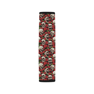 Skull Roses Design Themed Print Car Seat Belt Cover