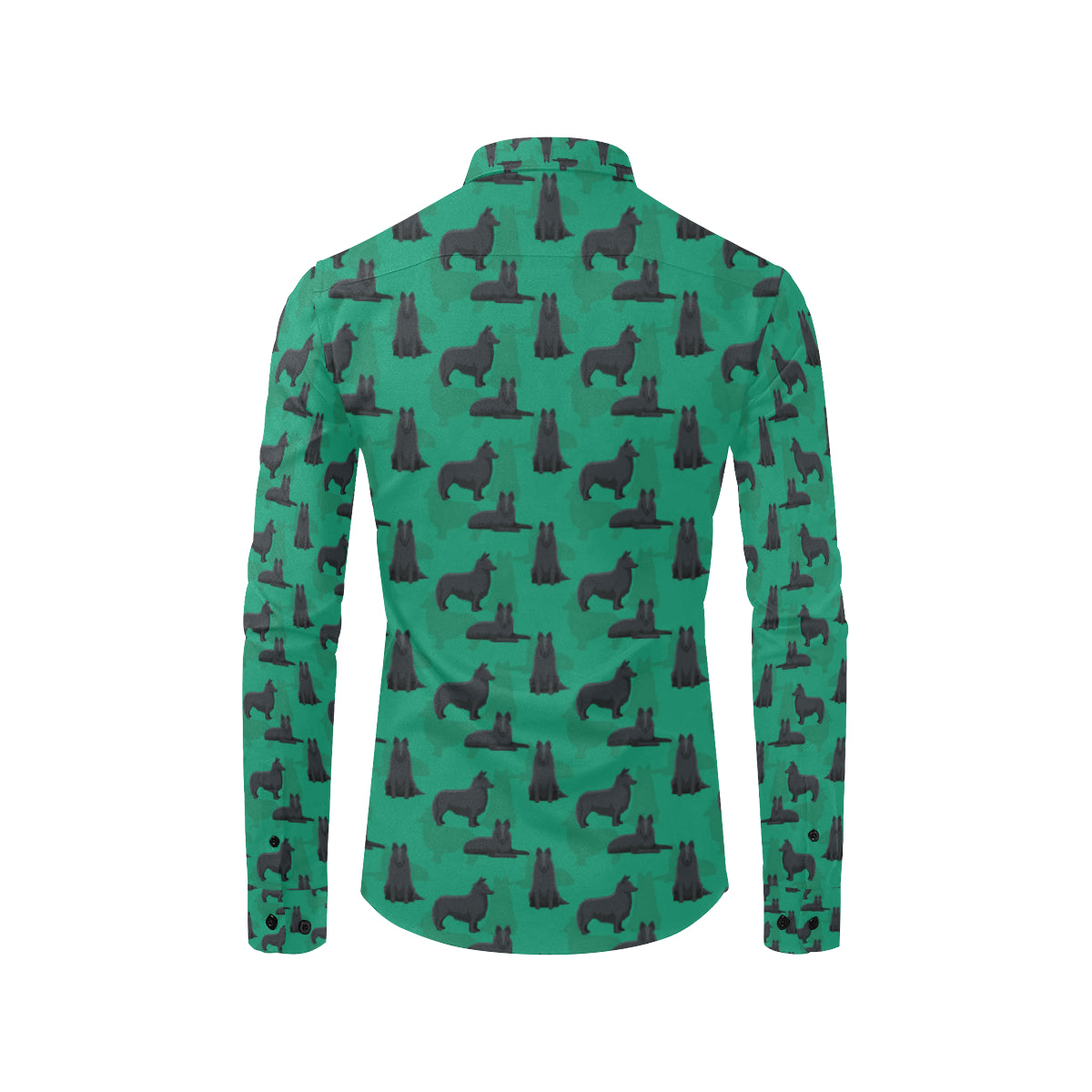 Belgian Sheepdog Pattern Print Design 01 Men's Long Sleeve Shirt