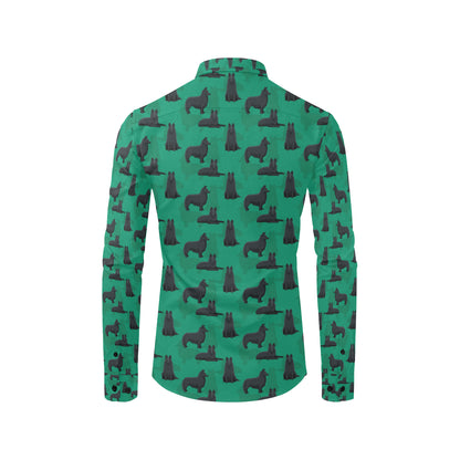 Belgian Sheepdog Pattern Print Design 01 Men's Long Sleeve Shirt