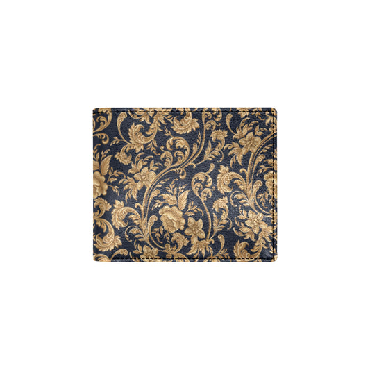 Baroque Golden Pattern Print Design 03 Men's ID Card Wallet