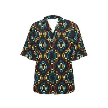 Tribal Pattern Print Design LKS309 Women's Hawaiian Shirt