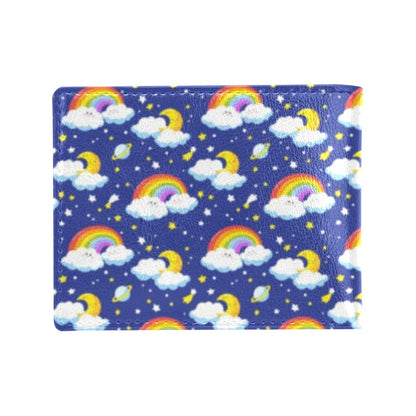 Rainbow Space Design Print Men's ID Card Wallet
