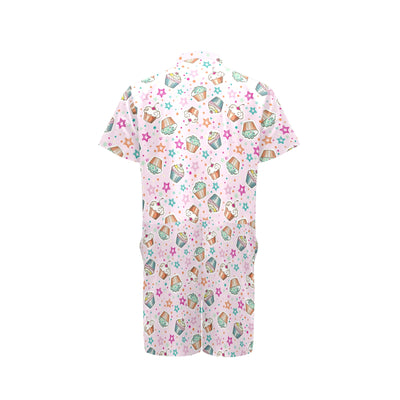 Cupcake Pattern Print Design CP03 Men's Romper