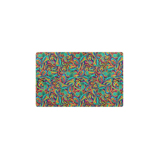 Psychedelic Trippy Floral Design Kitchen Mat