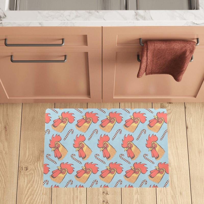 Rooster Pattern Print Design A05 Kitchen Mat