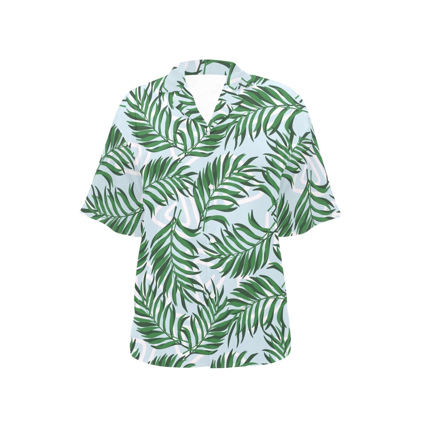 Palm Leaves Pattern Print Design PL06 Women's Hawaiian Shirt