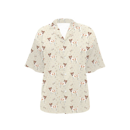 Russell Terriers With Bone Print Design LKS302 Women's Hawaiian Shirt
