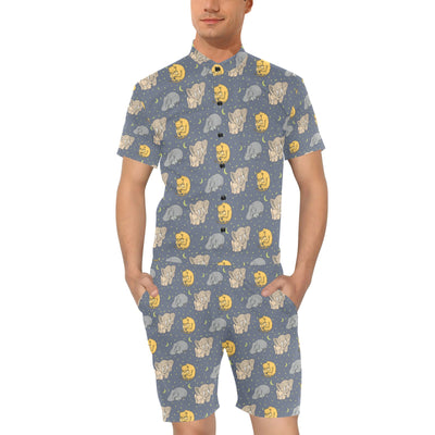 Safari Elephant Lion Print Design LKS303 Men's Romper