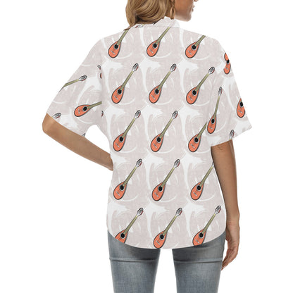 Mandolin Pattern Print Design 03 Women's Hawaiian Shirt