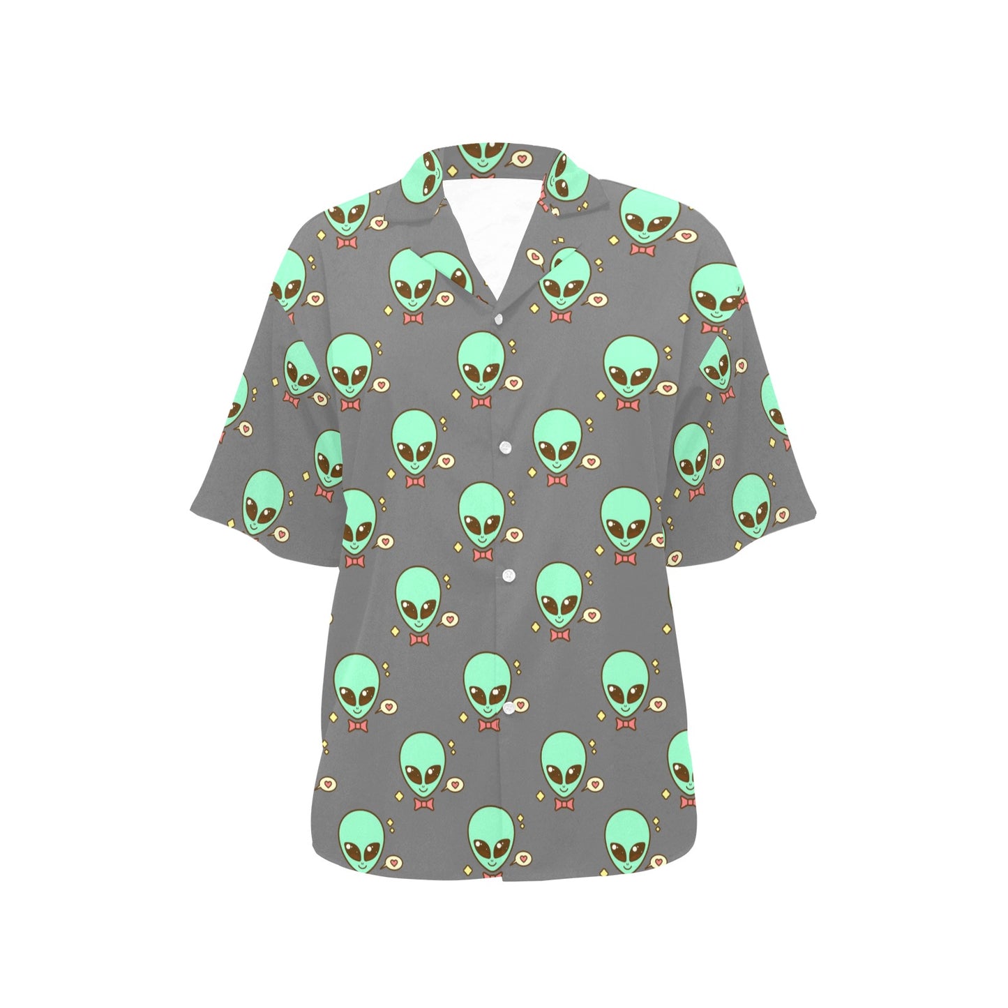 Alien Pattern Print Design 02 Women's Hawaiian Shirt