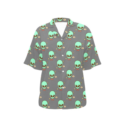 Alien Pattern Print Design 02 Women's Hawaiian Shirt