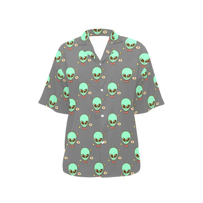 Alien Pattern Print Design 02 Women's Hawaiian Shirt