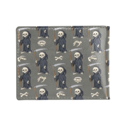 Skeleton Print Design LKS308 Men's ID Card Wallet