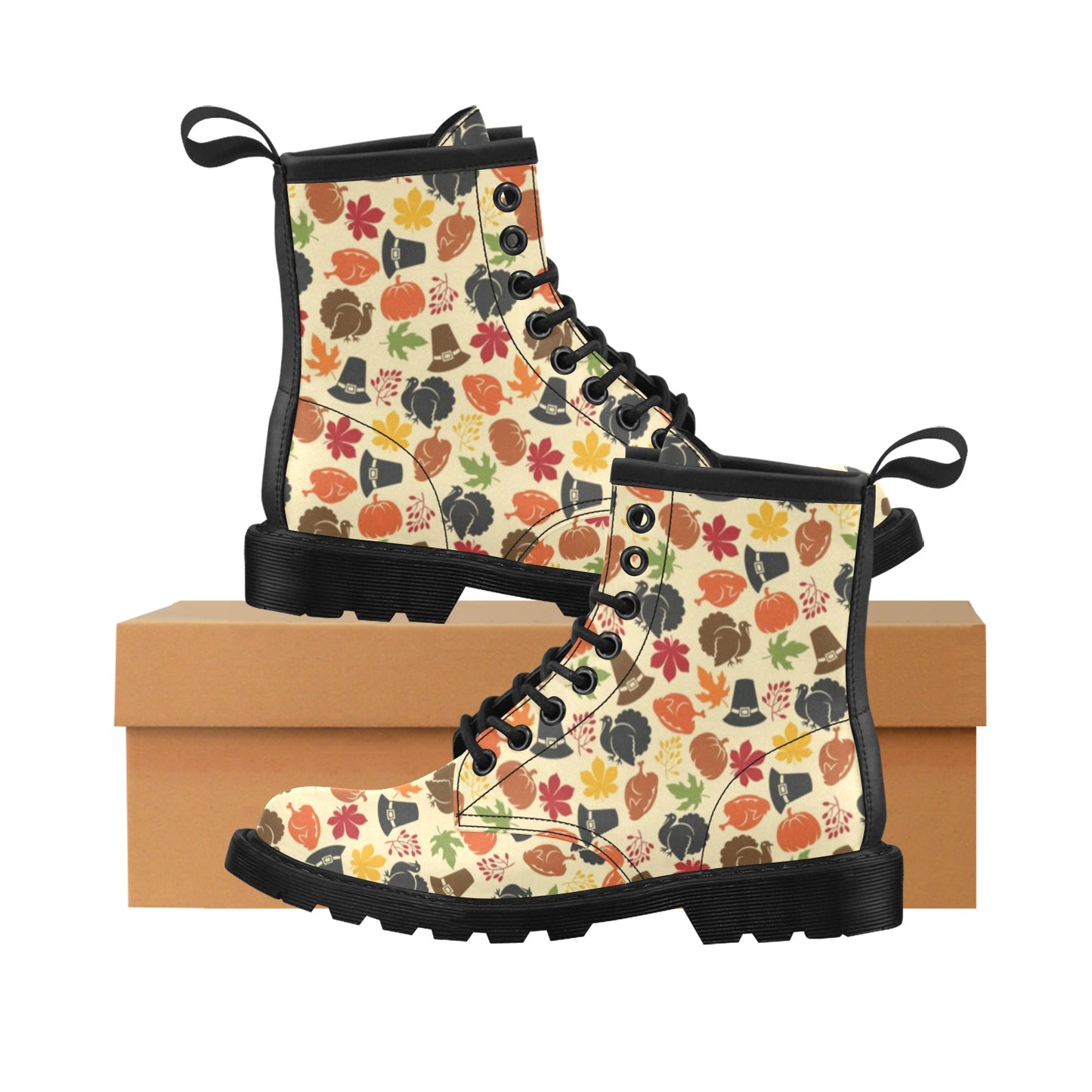 Thanksgiving Print Design LKS303 Women's Boots