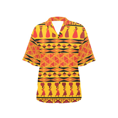 African Pattern Print Design 01 Women's Hawaiian Shirt