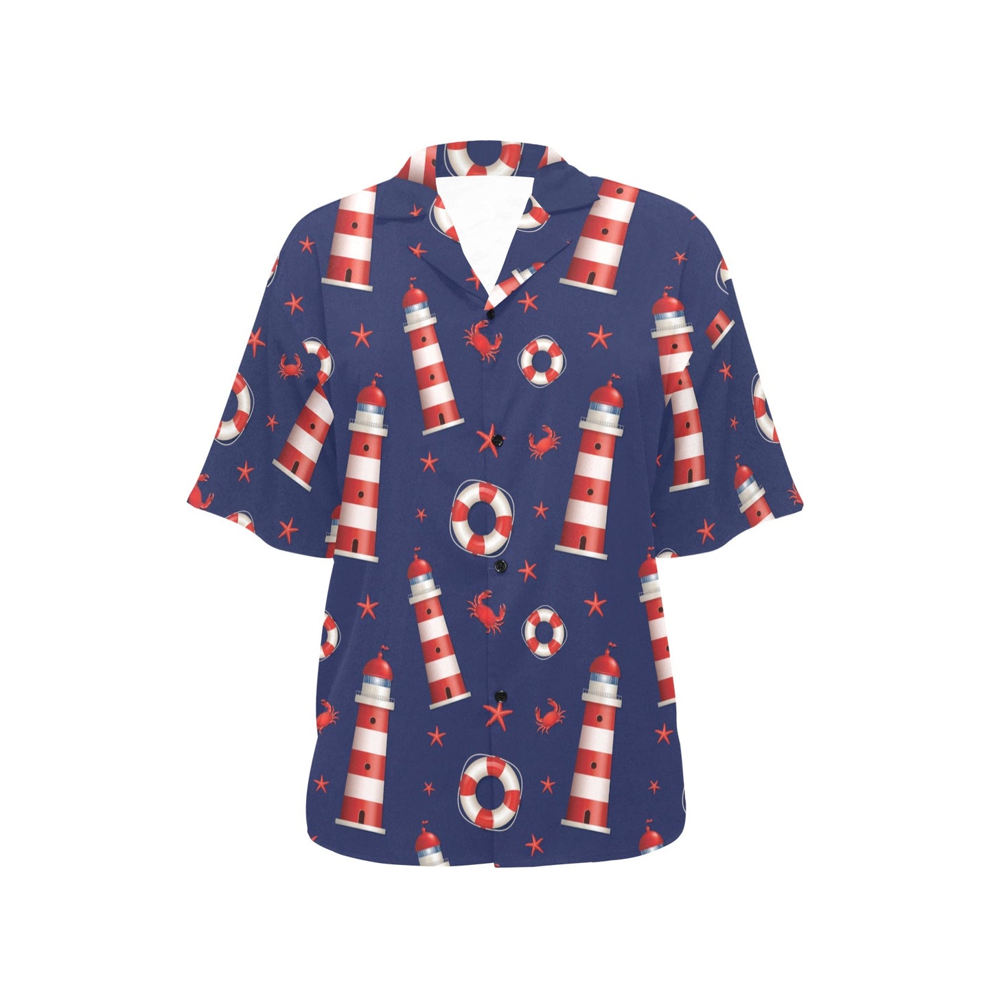 Nautical Pattern Print Design A03 Women's Hawaiian Shirt