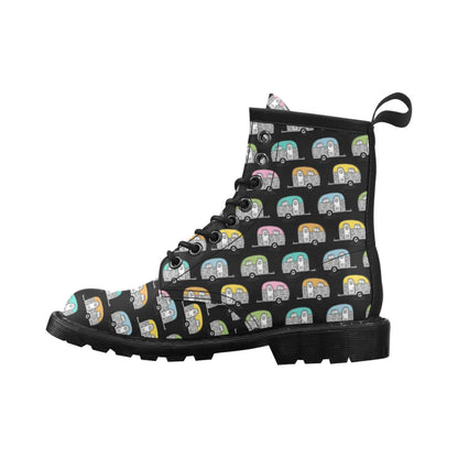 Camper Pattern Camping Themed No 2 Print Women's Boots