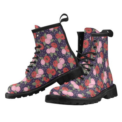 Camellia Pattern Print Design CM02 Women's Boots