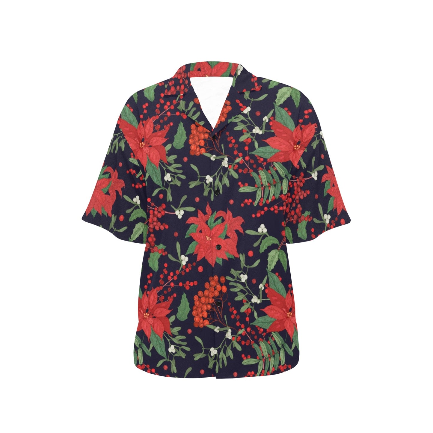 Poinsettia Pattern Print Design POT02 Women's Hawaiian Shirt