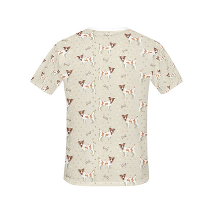 Russell Terriers With Bone Print Design LKS302 Women's  T-shirt