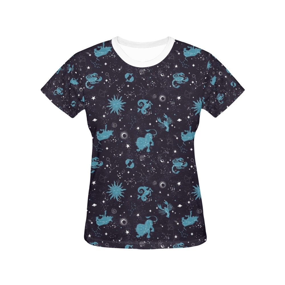 Zodiac Print Design LKS303 Women's  T-shirt