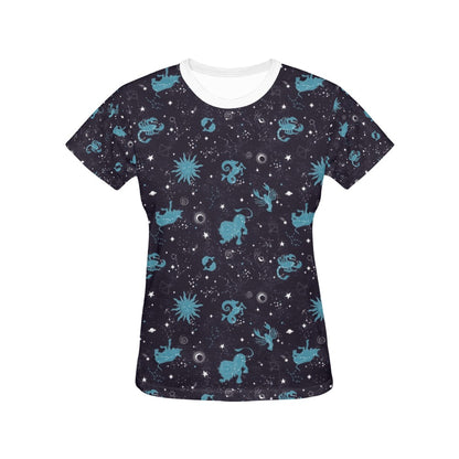 Zodiac Print Design LKS303 Women's  T-shirt