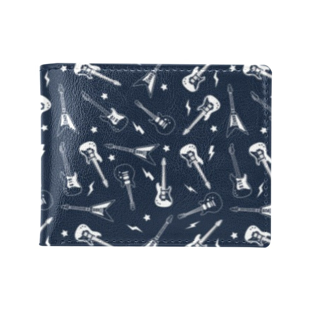 Electric Guitar Print Design LKS402 Men's ID Card Wallet