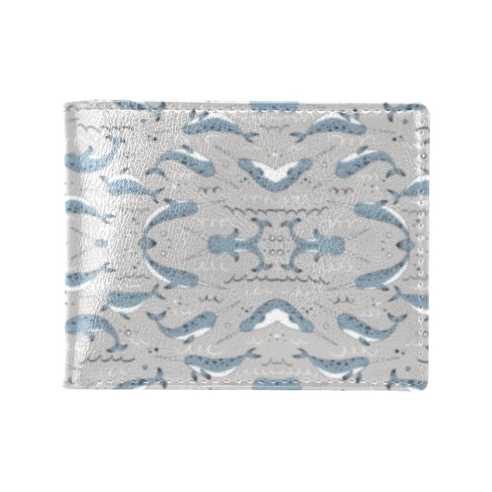 Narwhal Pattern Print Men's ID Card Wallet