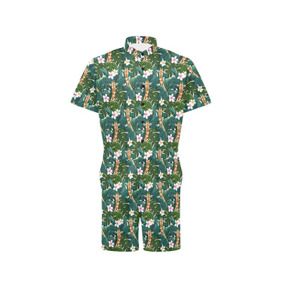 Giraffe Jungle Design Print Men's Romper