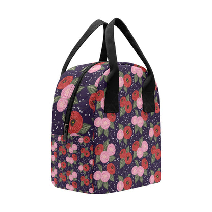Camellia Pattern Print Design CM02 Insulated Lunch Bag