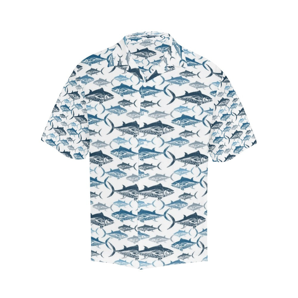 Tuna Fish Print Design LKS303 Men's Hawaiian Shirt