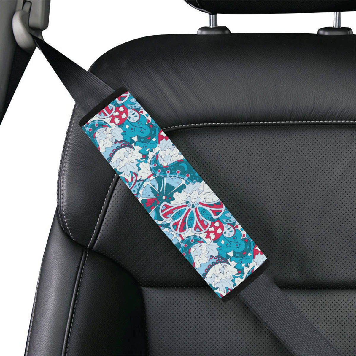 Funky Retro Pattern Print Design A05 Car Seat Belt Cover