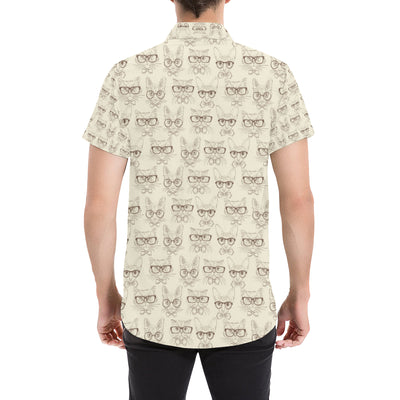 Cat Pattern Print Design 02 Men's Short Sleeve Button Up Shirt