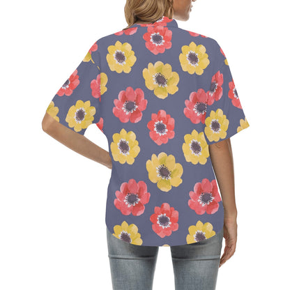 Anemone Pattern Print Design AM010 Women's Hawaiian Shirt