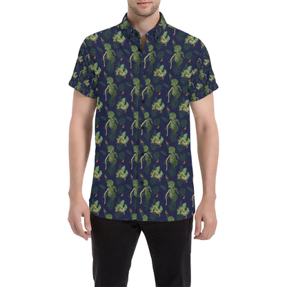 Boa Pattern Print Design 02 Men's Short Sleeve Button Up Shirt