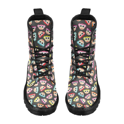 Monkey Head Design Themed Print Women's Boots