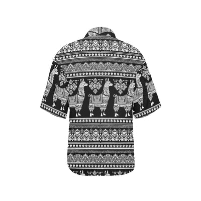 Llama Aztec Style Pattern Print Design 01 Women's Hawaiian Shirt