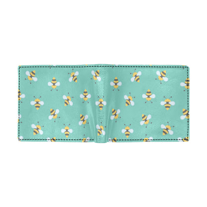 Bee Pattern Print Design 01 Men's ID Card Wallet