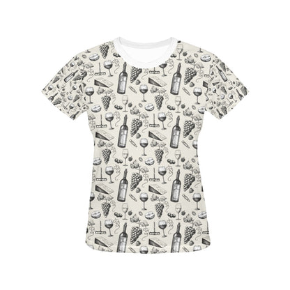 Wine Themed Print Design LKS306 Women's  T-shirt