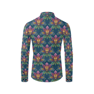 lotus Boho Pattern Print Design LO04 Men's Long Sleeve Shirt