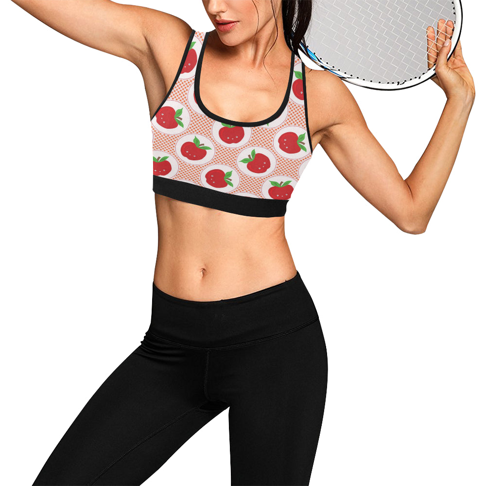 Apple Pattern Print Design AP08 Sports Bra