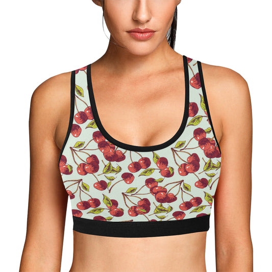 Cherry Hand Draw Sports Bra