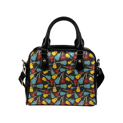 Acoustic Guitar Pattern Print Design 01 Shoulder Handbag