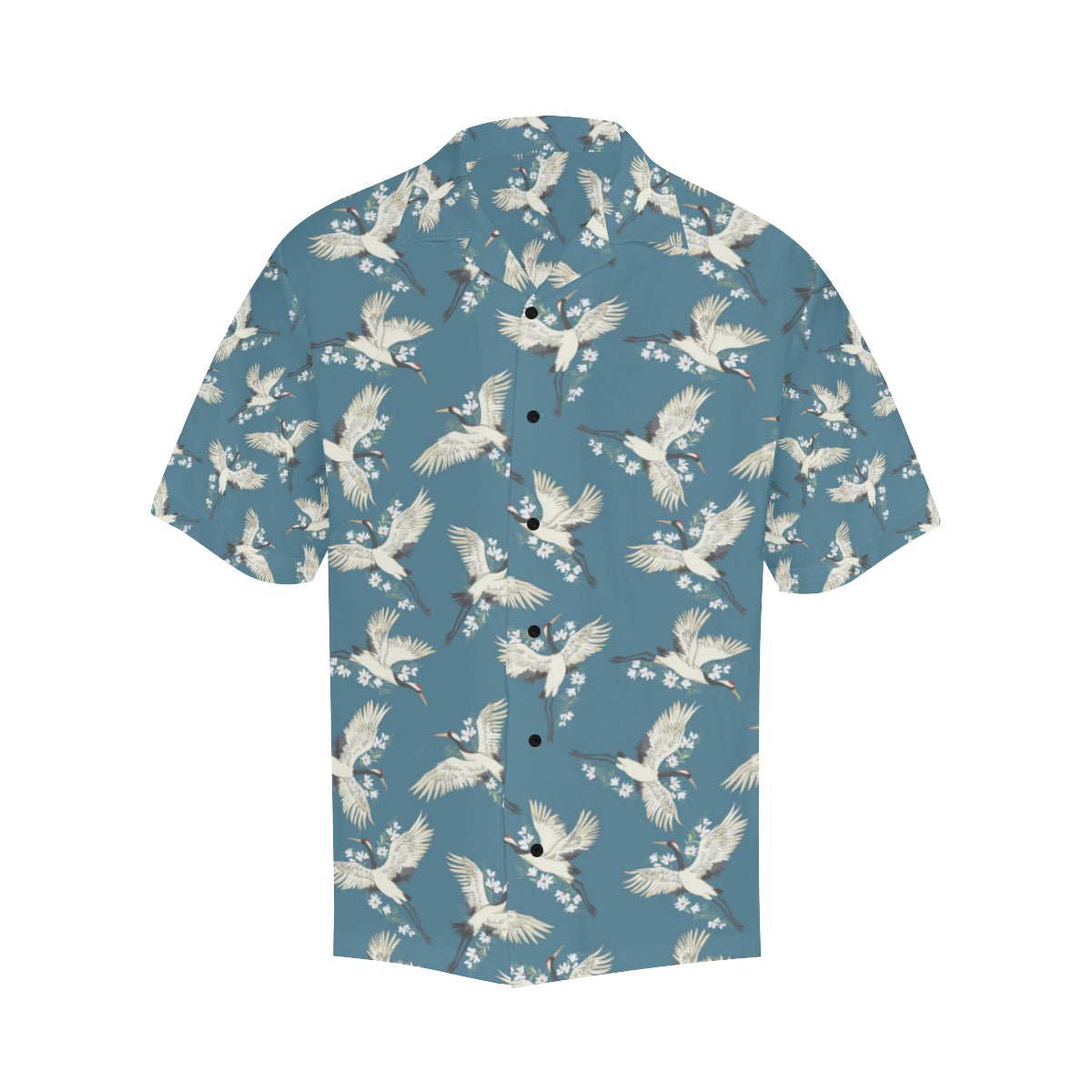 Crane Pattern Print Design 02 Men's Hawaiian Shirt