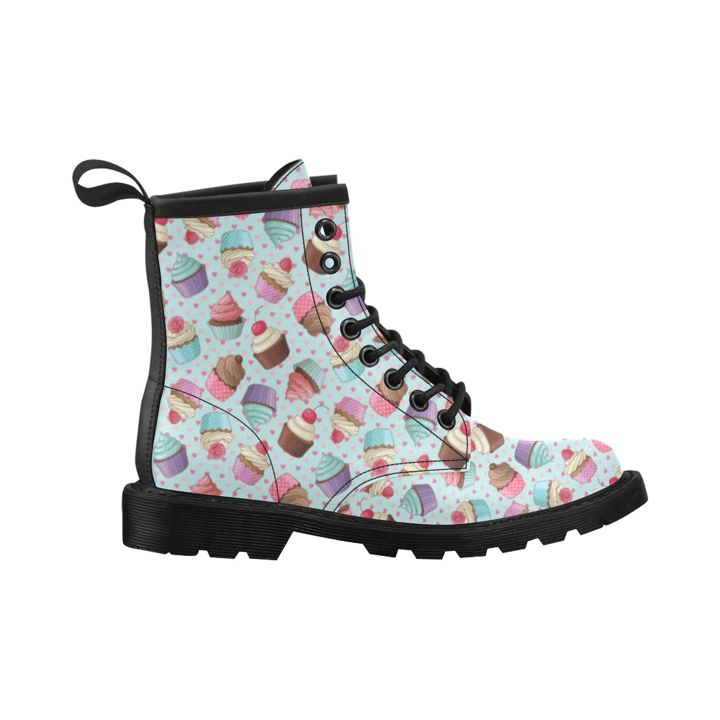 Cupcakes Fancy Heart Print Pattern Women's Boots