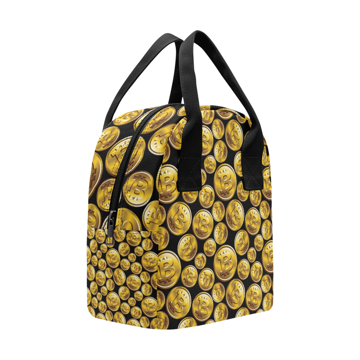 Bitcoin Pattern Print Design DO05 Insulated Lunch Bag